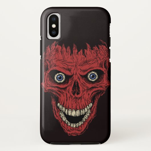 赤いヒビ割れたドクロ Case-Mate iPhoneケース (裏面)