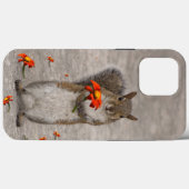 赤いヒマワリ・ティトニアを持つかわいい動物リス Case-Mate iPhoneケース (裏面 (横))