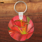 赤いヒメユリの花 キーホルダー (正面)