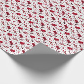 赤いヒール、ファッションアクセサリーパターン。 ラッピングペーパー (角)