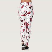 赤いヒール、ファッションアクセサリーパターン。 レギンス (裏面)