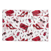 赤いヒール、ファッションアクセサリーパターン。 枕カバー (裏面)