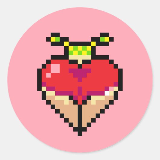 赤いビキニのステッカーにツインの尾 ラウンドシール (正面)