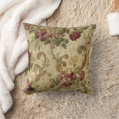 赤いビクトリアンバラと巻物 クッション (ブランケット)