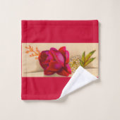 赤いビクトリアンバラ バスタオルセット (ウォッシュタオル)