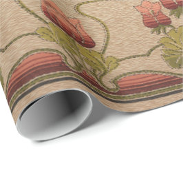 赤いビクトリアンフローラ ラッピングペーパー