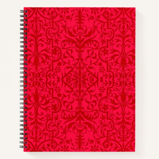 赤いビクトリアンモチーフ ノートブック (正面)