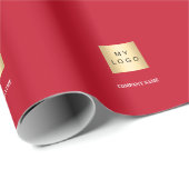 赤いビジネス コーポレート ロゴ ラッピングペーパー (ロールコーナー)