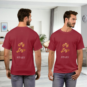 赤いビジネス ロゴ スタッフ エンプロイ Tシャツ