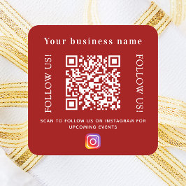 赤いビジネスQRコードInstagram スクエアシール