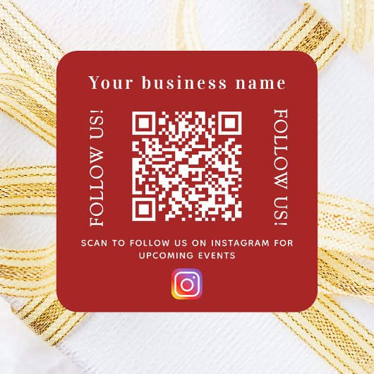 赤いビジネスQRコードInstagram スクエアシール