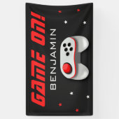 赤いビデオゲームの誕生日パーティー 横断幕 (縦)