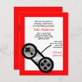 赤いビデオ賭博のパーティの招待状 招待状 (正面/裏面)