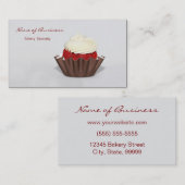 赤いビロードのカップケーキのベーカリー 名刺 (正面/裏面)