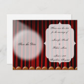 赤いビロードのカーテンのステージの結婚式の保存日付 セーブザデート (正面/裏面)