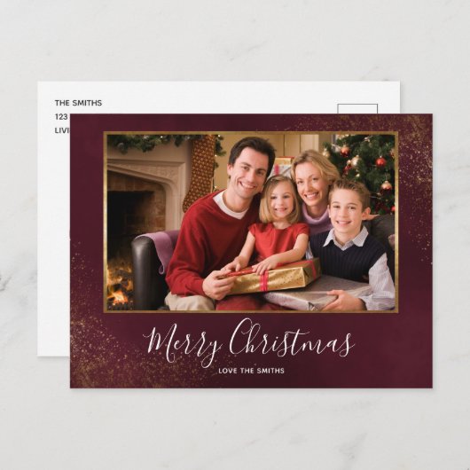 赤いビロードのクリスマスの写真は郵便はがき感謝していしています シーズンポストカード (正面/裏面)