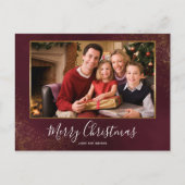 赤いビロードのクリスマスの写真は郵便はがき感謝していしています シーズンポストカード (正面)