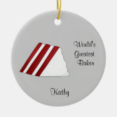 赤いビロードのケーキのクリスマスのオーナメント セラミックオーナメント (正面)