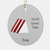 赤いビロードのケーキのクリスマスのオーナメント セラミックオーナメント (左)