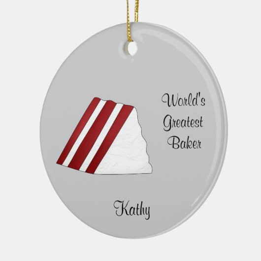 赤いビロードのケーキのクリスマスのオーナメント セラミックオーナメント (左)