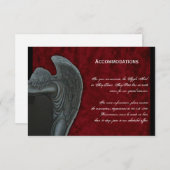 赤いビロードの結婚式の調節のゴシック様式天使 エンクロージャーカード (正面/裏面)