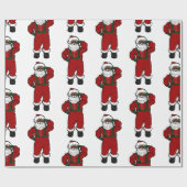 赤いビロードの黒いサンタ ラッピングペーパー (フラット)