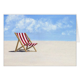 赤いビーチ絵を描の椅子の感じはより良いカード