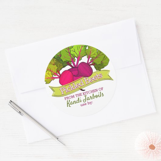 赤いビーツパーソナライズされたホーム缶詰の自家製 ラウンドシール (封筒)