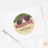 赤いビーツパーソナライズされたホーム缶詰の自家製by C ラウンドシール (封筒)