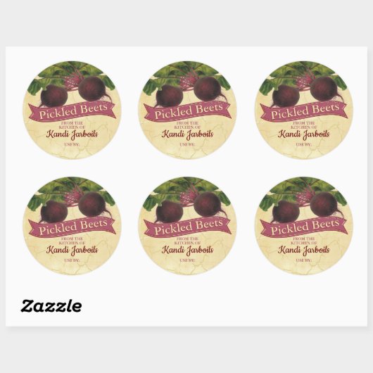 赤いビーツパーソナライズされたホーム缶詰の自家製by C ラウンドシール (シート)