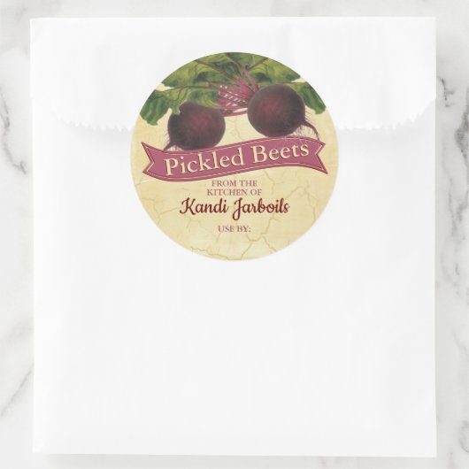 赤いビーツパーソナライズされたホーム缶詰の自家製by C ラウンドシール (バッグ)