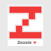 赤いピクセルのZの文字 シール (シート)