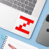 赤いピクセルのZの文字 シール (ノートパソコンとiPhone)