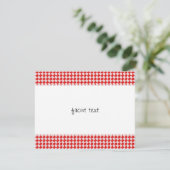 赤いピクチ市松模様にン・テーブルクロスの背景 招待状 (スタンド正面)