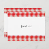 赤いピクチ市松模様にン・テーブルクロスの背景 招待状 (正面/裏面)
