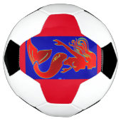 赤いピンアップの人魚 サッカーボール (回転)