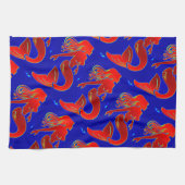 赤いピンアップ人魚 キッチンタオル (横)