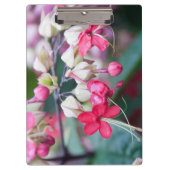 赤いピンクと白の熱帯の花 クリップボード (正面)