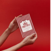 赤いピンクのぼう ストライプ メリークリスマス ホリデー シーズンカード