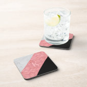 赤いピンクのろうけつ染めとグレーの水色の文字 コースター (右側)