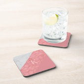 赤いピンクのろうけつ染めとグレーの水色の文字 コースター (右側)