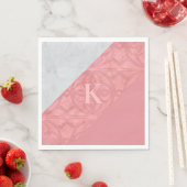 赤いピンクのろうけつ染めとグレーの水色の文字 スタンダードランチョンナプキン (インサイチュ)