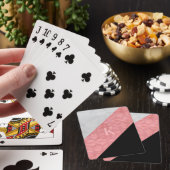 赤いピンクのろうけつ染めとグレーの水色の文字 トランプ (インサイチュ)