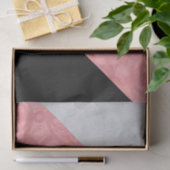 赤いピンクのろうけつ染めとグレーの水色の文字 薄葉紙 (ギフト)