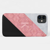 赤いピンクのろうけつ染めとグレーの水色の文字 Case-Mate iPhoneケース (裏面(横))