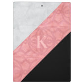 赤いピンクのろうけつ染めとグレーの水色 クリップボード (裏面)