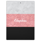 赤いピンクのろうけつ染めグレーの水の色と名前 クリップボード (裏面)