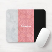 赤いピンクのろうけつ染めグレーの水の色と名前 マウスパッド (マウス)