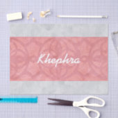 赤いピンクのろうけつ染めグレーの水の色名 薄葉紙 (クラフト)