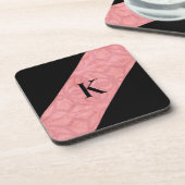 赤いピンクのろうけつ染め コースター (左側)